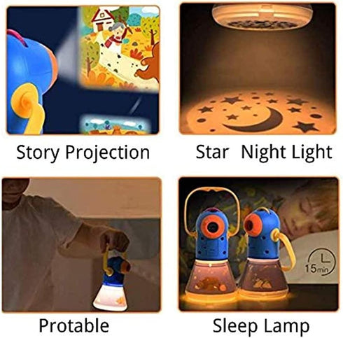 Matteobenni 3-12 Kids Multifunctional Story Projector, Night Lights Projector Storybook Toy, Educational Toys Gifts