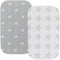Waterproof Changing Pad Cover Set - 2 Pack Stretch Jersey Knit, Super Soft Grey Love & Stars