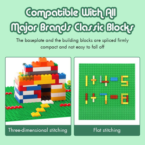 Lekebaby Classic Baseplates Building Plates, 100% Compatible with Major Brands, Pack of 6 Baseplates 10" x 10"