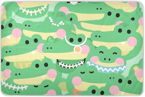 siphylline Cartoon Cute Crocodile Green Extra Large Resuable Changing Pad Covers Water Resistant