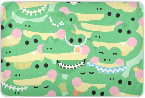 siphylline Cartoon Cute Crocodile Green Extra Large Resuable Changing Pad Covers Water Resistant