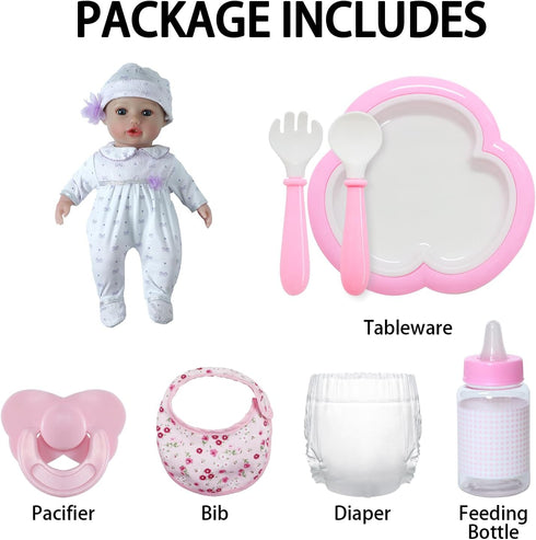 16inch 3+ SCOM Baby Dolls, Realistic Baby Dolls Cute Soft Body Baby Doll Real Life Baby Doll Silicone Lifelike Baby