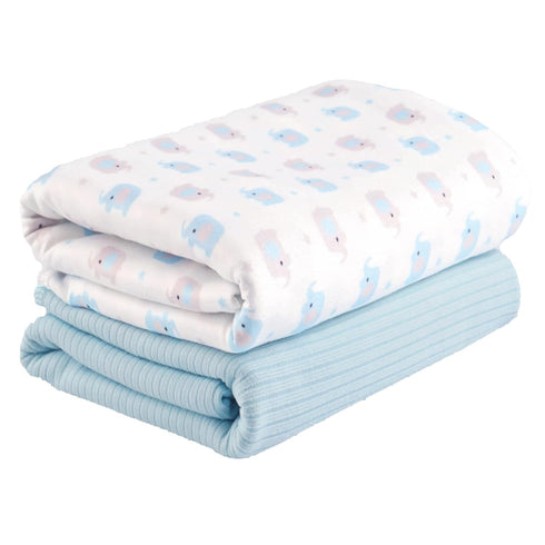 Viviland Jersey Swaddle Blanket, Ultra Soft Stretchy Receiving Blanket, Baby Boy, 40 x 30 inches, 2 Pcs