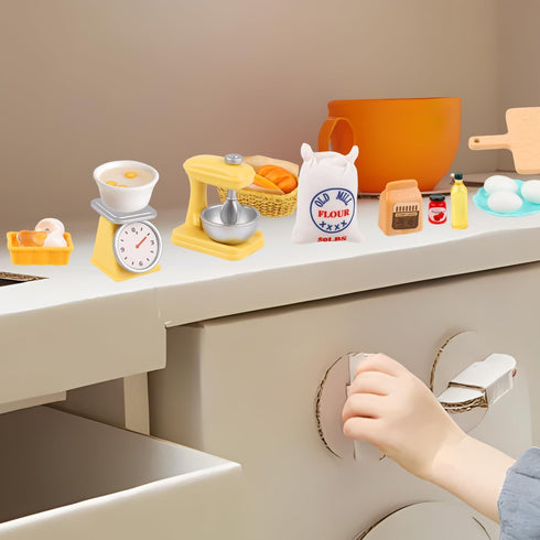 XIHIRCD Set, 1 12 Miniature Food Toys : Dollhouse Miniatures Play Kitchen Accessories Flour Egg Bread Resin Dollhouse
