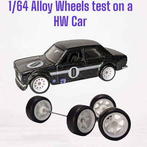 Alloy 1:64 Wheels Tires, Rubber Scale Alloy Wheels with Rubber Tires, Model Alloy and Accessories