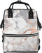 DWVTSLH White Marble Rose Gold Diaper Bag Backpack Multifunction Nappy Bags Waterproof Mummy