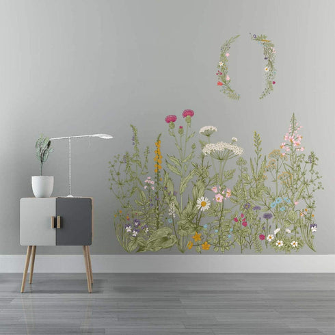 Flower Clusters Wall Decals, Removable DIY Peel and Stick Art Murals for Kids Room and Home Decoration
