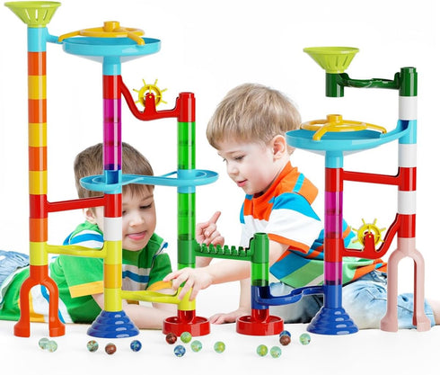 Marble Run, 110pcs Marble Maze Game Construction Building Toys for Kids, Marble