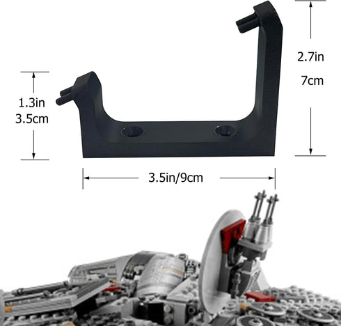 Wall Mount for LEGO Millennium Falcon (75257) Ultimate Display Solutions wall Mount for Lego 75257 Millennium Falcon Black