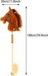 Stick Hobby Horse Riding Toy, Plush Stick Horse for Toddlers 3+, Fun Pretend Play with Clip-Clop Sounds