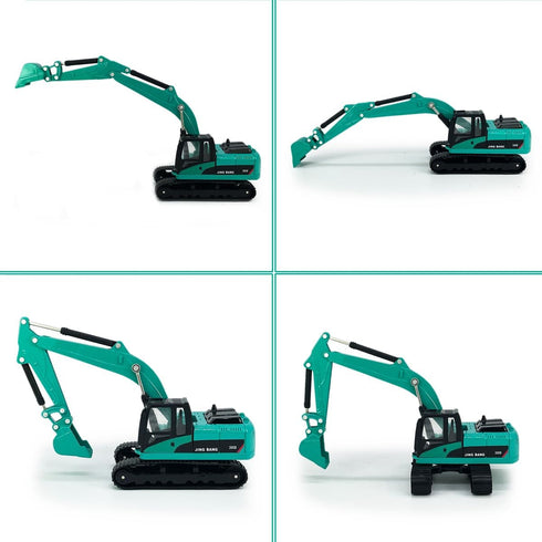 Flatbed Truck Toy with Crawler Excavator - Metal Diecast Construction Vehicles 2 in 1 Vehicle Playset for Boys