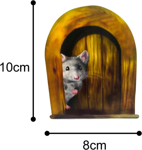 5pc Realistic 3D Wall Sticker Scaredy Mice Mouse Hole Decor Decal for Kids Room, Home, Classroom, Bedroom, Bookcase