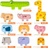 Montessori Toys for 2-4 Year Olds, 10pcs Wooden Animal Blocks Sorting & Stacking Educational Toys for Toddlers Gifts