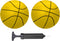 ABAJI Mini Basketballs, Yellow 2 Pack 5" Set with Pump Needle for Mini Hoop, Durable for Kids