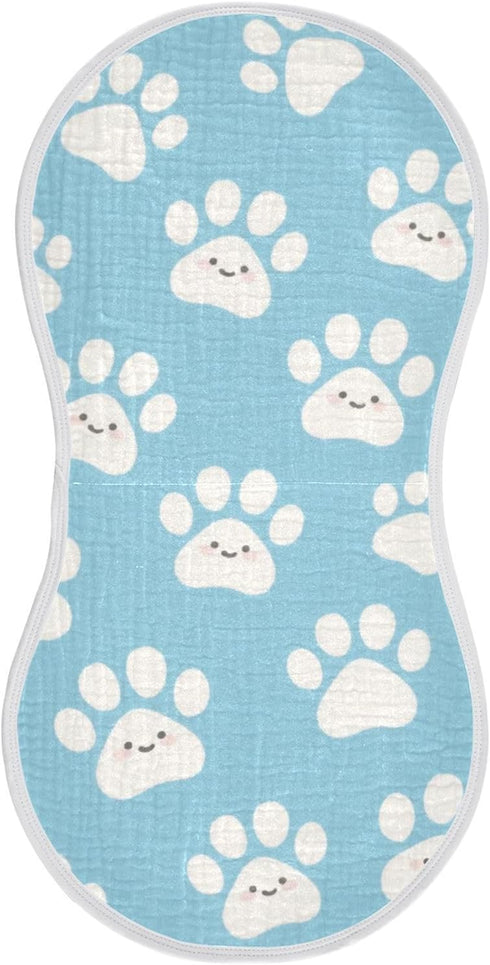 decor gift Cotton Burp Cloths Soft Touch Cute Cartoon White Paw Prints Feed Cloth
