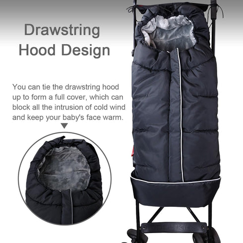 Weatherproof Universal Sleeping Bag for Stroller, Adjustable Winter Car Seat Cover & Stroller Zipper Blanket for Boy