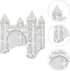 1 Set 3D EXCEART Colorizing Castle Paper Fairy Tale Castle Paintable Cardboard Castle Kids Art Craft Supplies