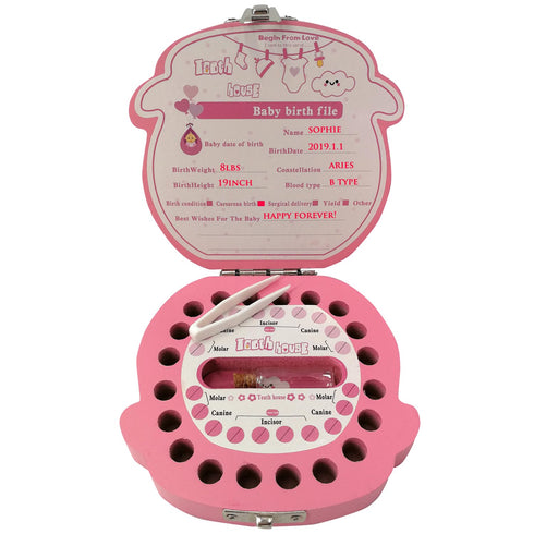 PAMBO Baby Tooth Fairy Keepsake Box, Child Tooth Saver & Holder Gift Box for Girls