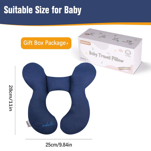 KAKIBLIN Baby Travel Pillow, Infant Head and Neck Support Pillow for Car Seat, Pushchair, for 0-1 Years Old Baby