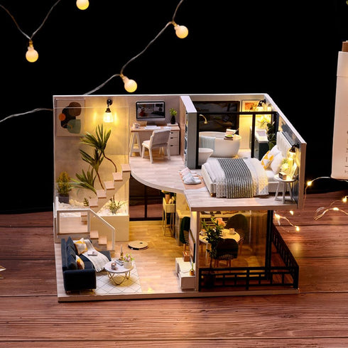 Miniature Doll House Kit, DIY Mini House for Adults, Miniature Kit