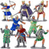 8 Liberty Imports PCS Medieval Knight Figures - Toy Soldiers Free-Standing Figurines with Realistic Details, Medieval