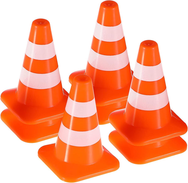 STOBOK Traffic Cone, 14 PCS Miniature Traffic Signs Toys, Construction Toys for Kids Educational Roadblock Toy