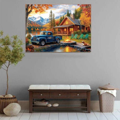Anguis 500 20.5 15 Inch 500 500 Piece Puzzles for Adults Blue Pickup & Cottage x Piece Jigsaw Puzzles for Adults
