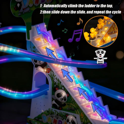 RCOOS Set Duck Climbing Toy Electric Light Slide Climbing Toys for Automatic Stairs,Playful Santa Race Game Christmas