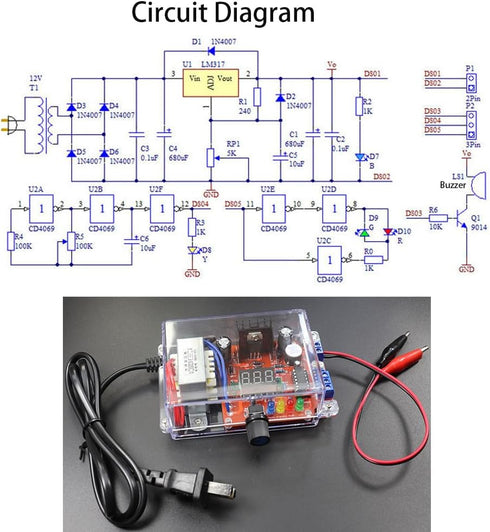 DIY Electronic Kits lm317 Power Supply Voltage Regulator, 110V to DC1.25-12V Soldering Project Kit for Adults
