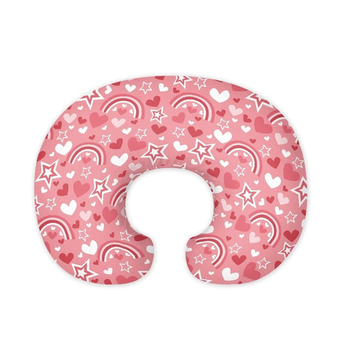 Hechitok Rainbow Heart Nursing Pillow Covers, Nursing Pillow Slipcovers Breastfeeding Newborn Infant Feeding