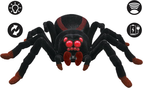8 2 SPIDER01 LEXiBOOK, Realistic Remote Controlled Tarantula/Spider, Hairy Legs, mandibles, Light Effects in The Eyes