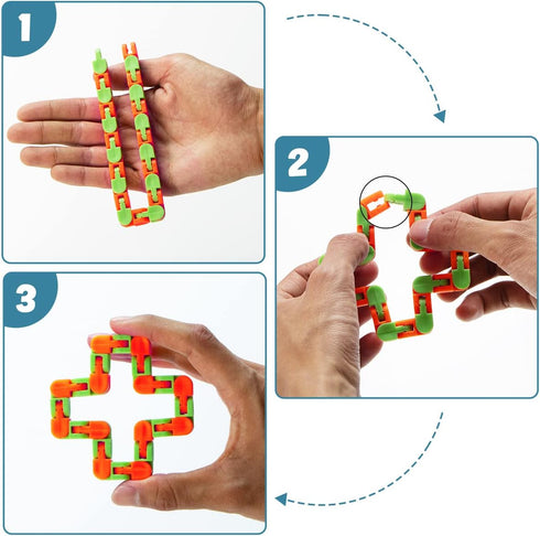 28 Pack JOYIN Wacky Tracks with Valentines Cards, Twist Track Fingers, Snake Puzzles Fidget Toys for Stress Relief