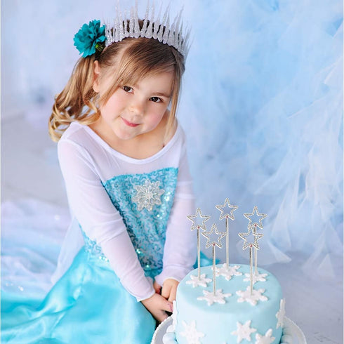 ArtCreativity Sparkly Star Wand, Bulk Pack of 24, 7.5 Inch Magic Toy Wands with Rhinestones, Princess Party Favors for