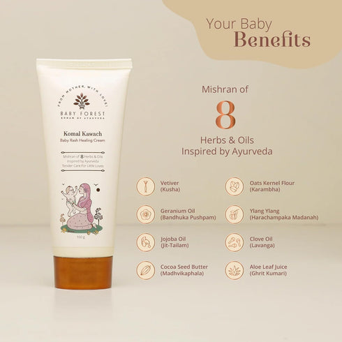Generic 100 Baby-Forestt' Komal Kawach Baby Rash Skin Care Cream, Herbal Baby Cream with Botanical Oils, g