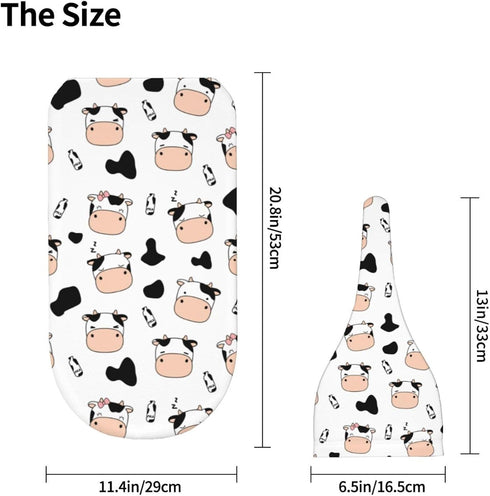 Cute Cow Print Swaddle Blanket Hat Set for Boys Girls, Soft Newborn Sleeping Sack Receiving Blanket Shower Gift