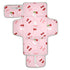 Jihqo Diaper Changing Pad Cherries with Pink Bows Portable Diaper Mat with Built-in