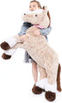 Tezituor 4ft Giant Horse Stuffed Animal, 47 Inch Soft Plush Hugging Pillow, Realistic Large Brown Horse Toy
