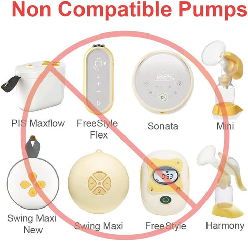Maymom Pump Parts 2X Detachable Breastshield (24mm) with Valve Membrane and Connector, Compatible with Medela Breast