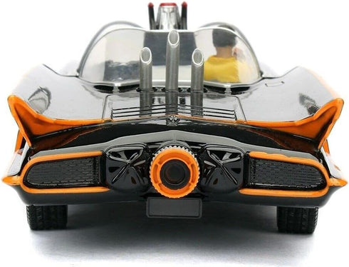 1966 Classic TV Series Batmobile - 1:24 Die-Cast Car with Batman and Robin Figures, Toys for Kids and Adults