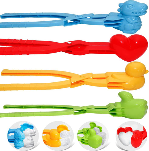 Holady 4PCS Large Size Snowball Maker Clip,Snowball Maker Tool with Handle for Snow