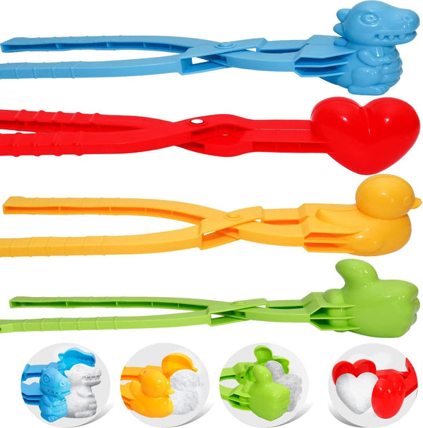 Holady 4PCS Large Size Snowball Maker Clip,Snowball Maker Tool with Handle for Snow