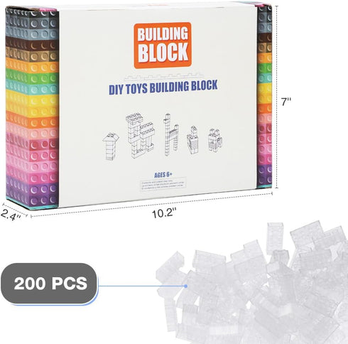 Classic Building Bricks, 200 Piece 2x4 Blocks STEM Creative Toys, Compatible with Major Brands, MOC DIY Play Set