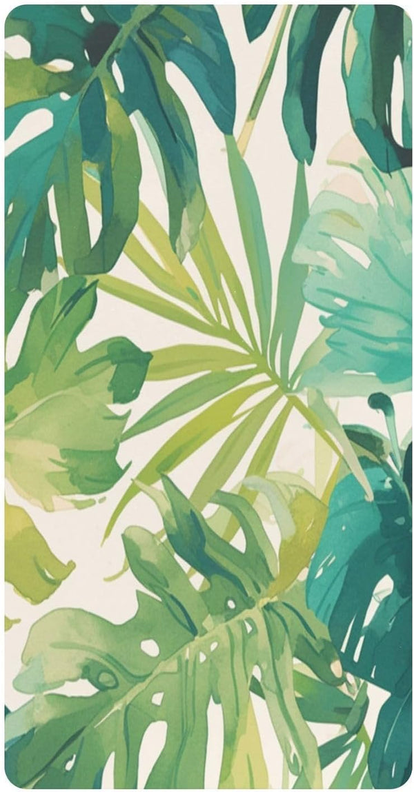 Bseiialft Palm Leaves Tropical Crib Sheets for Boys Girls Soft and Breathable Cotton