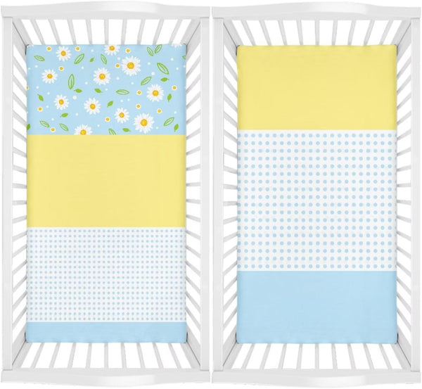 Set of 2 Crib Sheets for Boys, Girls - Fitted Crib Mattress