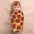 Burrito Pizzas Newborn Swaddling Blanket Beanie Hat Sets, Soft Baby Receiving Funny Food Blanket, Soft Sleeping Bag for