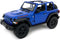 KiNSMART Jeep Wrangler Rubicon Off Road 4x4 Die Cast Model Toy Car, 5 inch, 1:34 Scale, Blue Opentop
