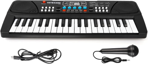 Kids 37 Keys Keyboard Piano for Beginners, Electronic Piano with Microphone Educational Musical Toys for Ages 3-6