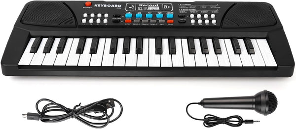 Kids 37 Keys Keyboard Piano for Beginners, Electronic Piano with Microphone Educational Musical Toys for Ages 3-6