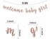 Welcome Baby Girl Banner - Rose Gold Glitter for Baby Shower, Gender Reveal Party Decorations