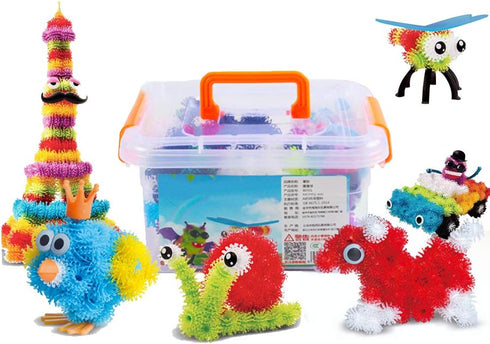 640pcs Building Blocks Connect Toys, Basic Mix Construction STEM Assembling Educational Interlocking Toys for Boys Age